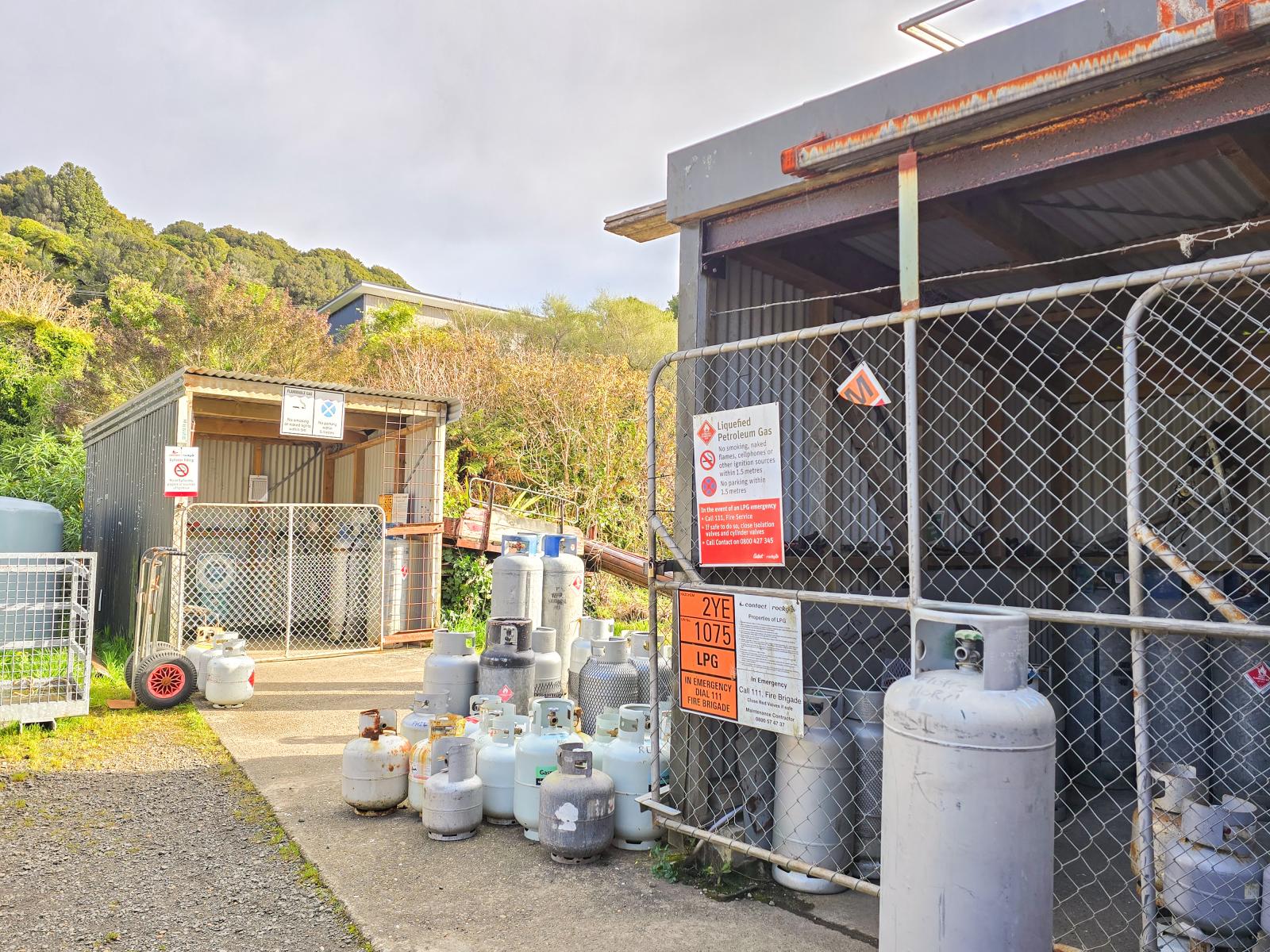 LPG bottle station at 14 Ayr Street, part of the Stewart Island business for sale