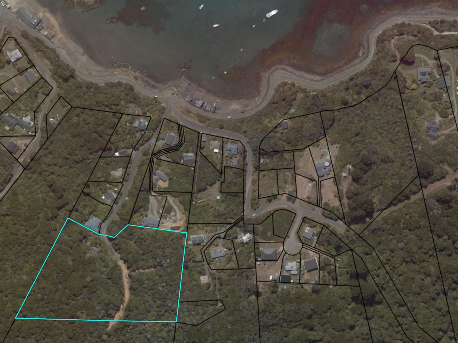 Aerial view of the 20 Kaka Ridge Road land close to the Halfmoon Bay township